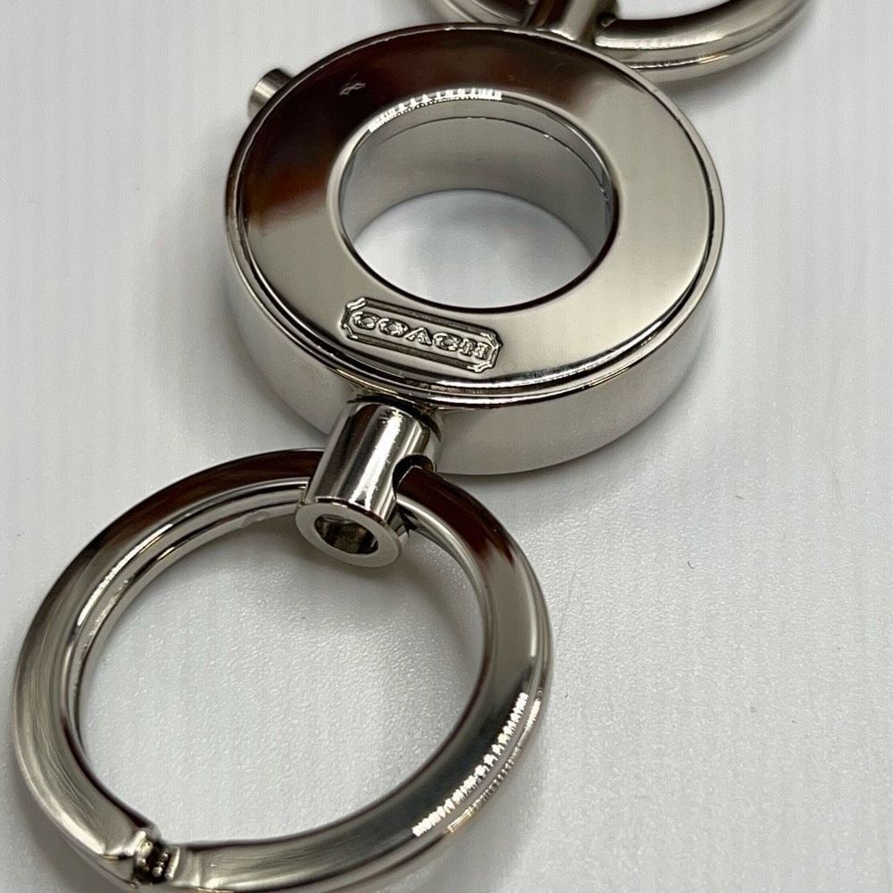 Silver Coach Dual Fob Purse Cham Key Chain - Picture 1 of 7